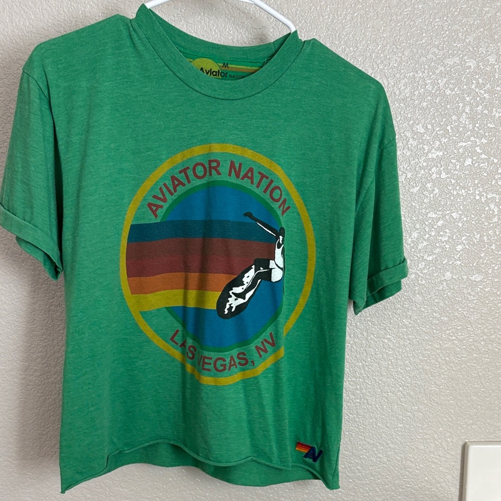 Aviator Nation Women’s Tee in Vibrant Green with Graphic